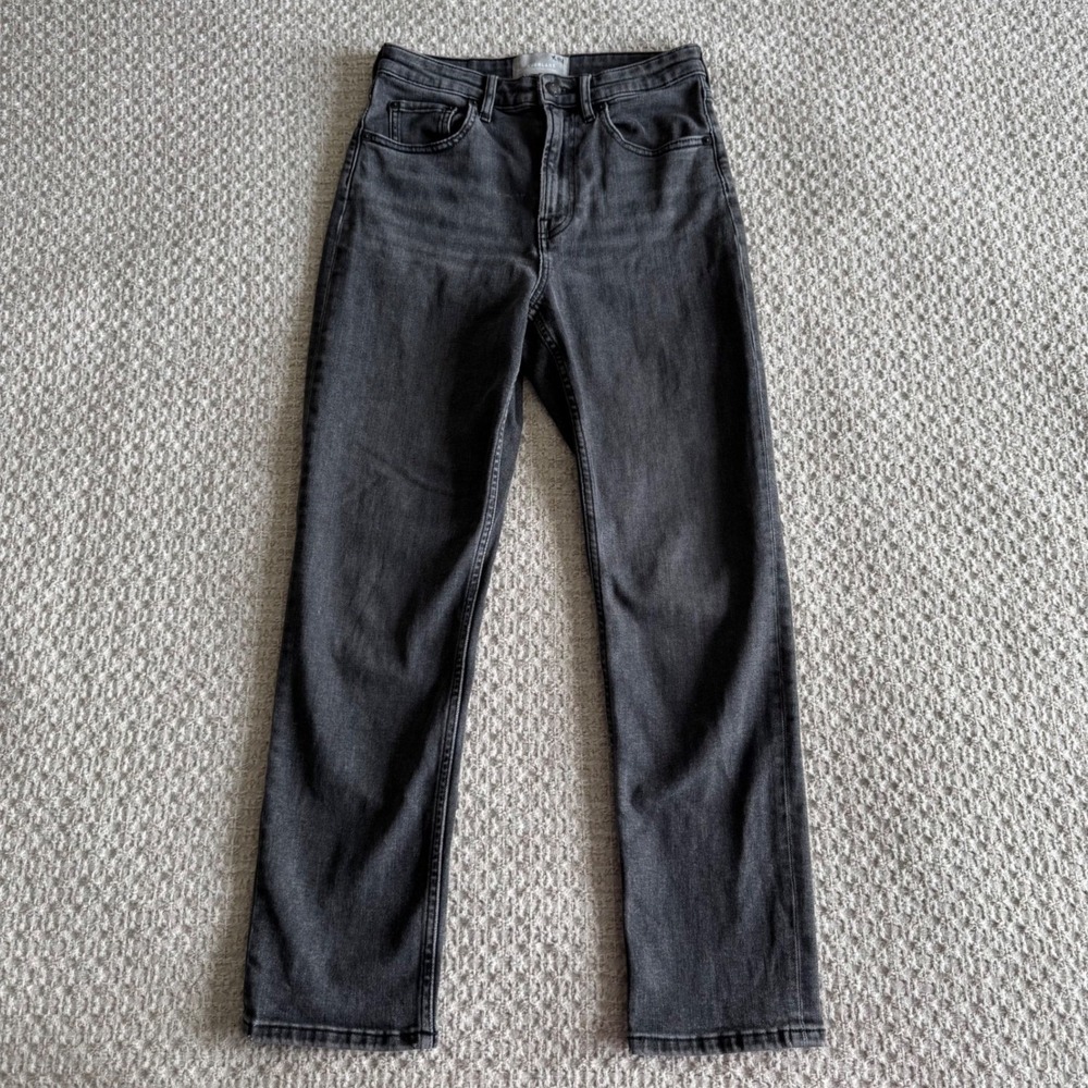 Everlane Women's The High Rise Straight Ankle Jean Vintage Black Size 26